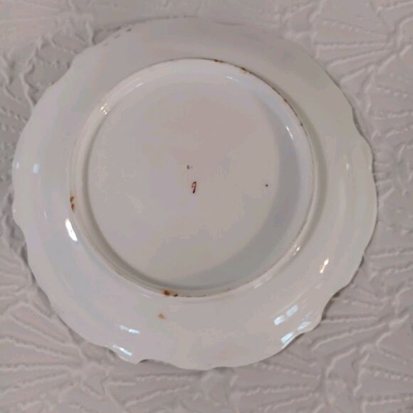 Vintage hand painted porcelain plate Two Cherubs  Amidst Branches & Flowers - Picture 9 of 9